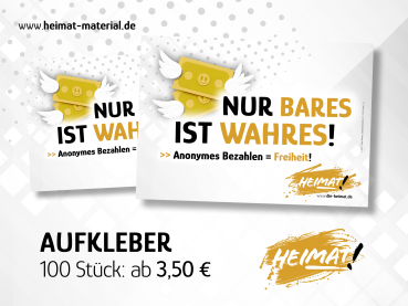 Aufkleber "Bargeld!