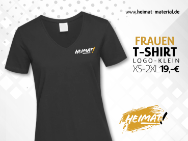 Frauen T-Shirt "HEIMAT-Logo Klein" Schwarz