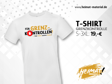 T-Shirt "Grenzkontrollen" Weiß
