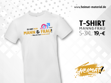 T-Shirt "Mann und Frau" Weiß