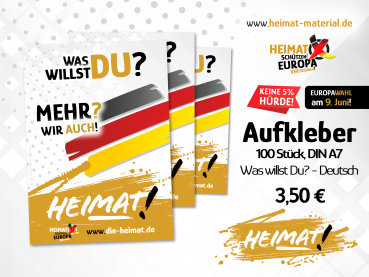 Aufkleber "Was willst Du?" - Deutschland