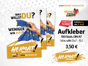 Aufkleber "Was willst Du?" - EU