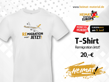 T-Shirt "Remigration Jetzt" Weiß