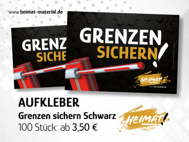 Aufkleber "Grenzen sichern" Schwarz