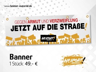 Banner "Auf die Straße"