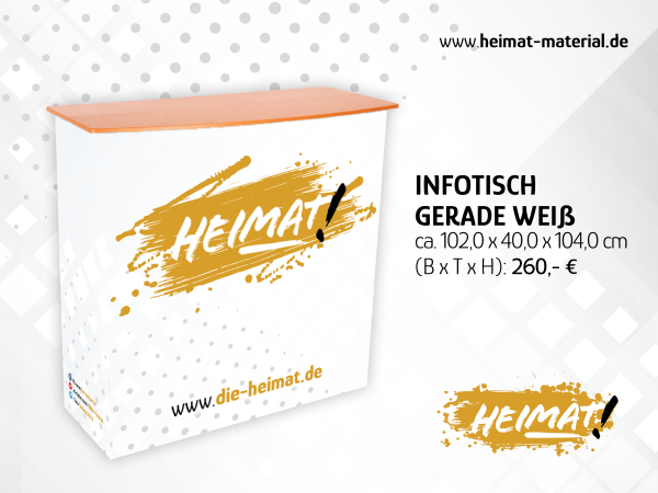 Infotisch Gerade Weiß