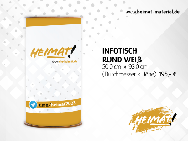 Infotisch Rund Weiß