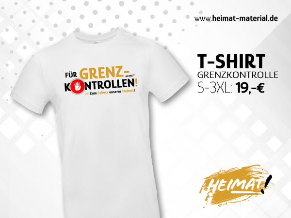 T-Shirt "Grenzkontrollen" Weiß