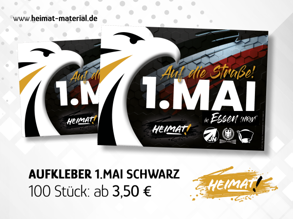 Aufkleber "1. Mai" - Schwarz