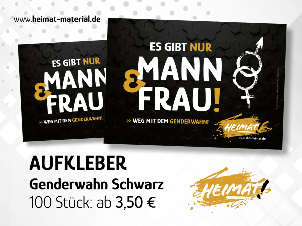Aufkleber "Genderwahn" Schwarz
