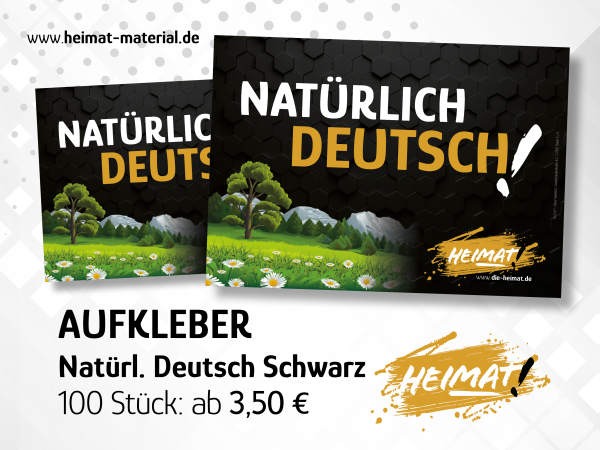 Aufkleber "Natürlich Deutsch" Schwarz