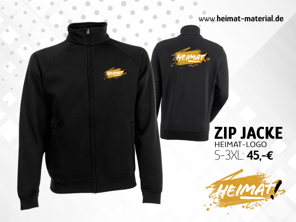 ZIP Jacke "Heimat" Schwarz