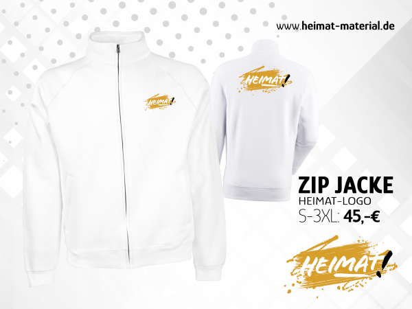 ZIP Jacke "Heimat" Weiß